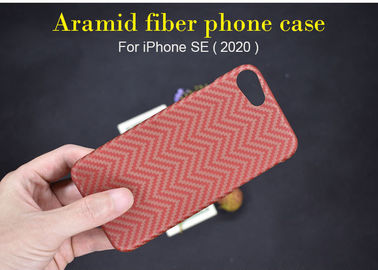 주황색 색깔 M 짜임새 작풍 아이폰 SE를 위한 진짜 Aramid 섬유 전화 상자