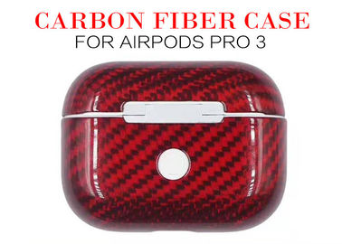 Airpods 3 빨간 방수 3K 탄소 섬유 Airpods 직업적인 상자