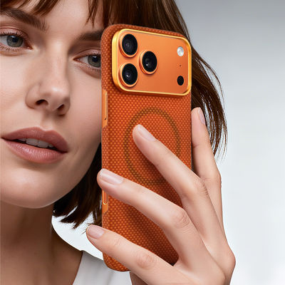 아이폰 17 프로 맥스용 메탈 프레임 프리미엄 아라미드 탄소 섬유 모바일 커버